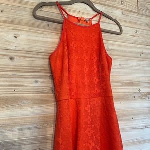 Orange lace romper Womens size small